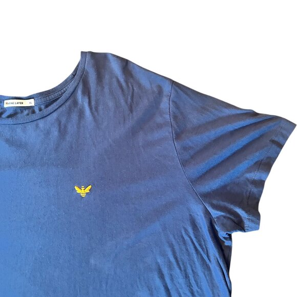 Marine Layer Blue Supima Cotton Modal Blend Embroidered Tee XL - Picture 3 of 7